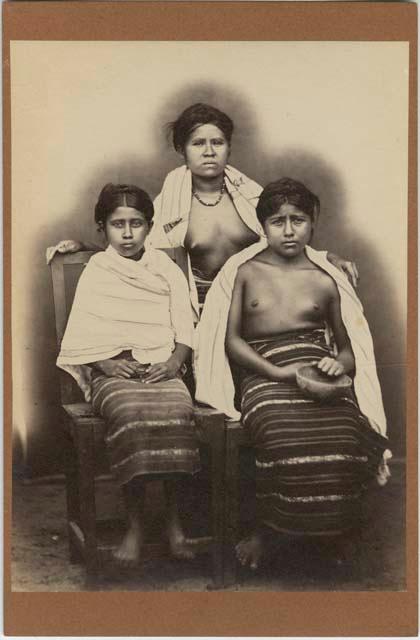 Studio portrait of three women