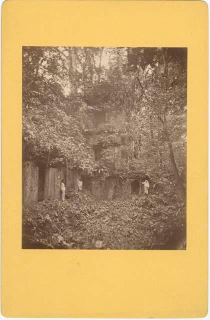 People in front of structure at Palenque