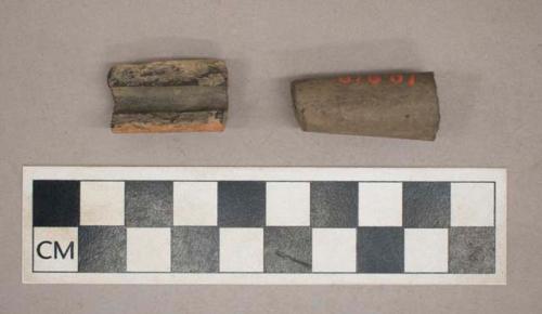 Ceramic, earthenware, pipe stem fragments