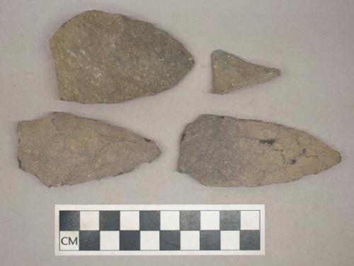 Chipped stone, ovate, triangular, and stemmed bifaces