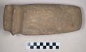 Ground stone, grooved axe with flat base and end