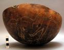 Calabash vessel for drinking water - even used as general food dish with carved