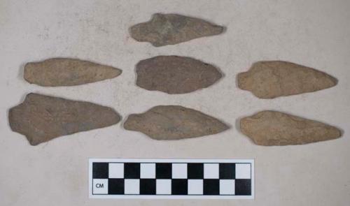 Chipped stone, stemmed bifaces