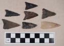 Chipped stone, triangular bifaces