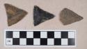 Chipped stone, convex base, triangular bifaces