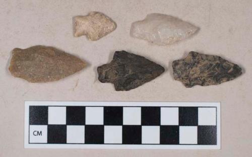 Chipped stone, triangular and stemmed bifaces