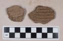 Ceramic, earthenware, body and rim sherds with impressed decoration