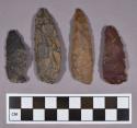 Chipped stone, projectile points, stemmed, side-notched, and triangular, includes jasper
