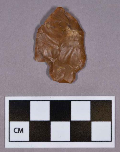 Chipped stone, projectile point, corner-notched, jasper