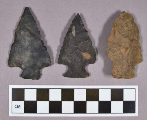 Chipped stone, projectile points, stemmed, includes jasper