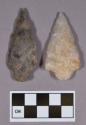 Chipped stone, projectile points, stemmed, includes quartz
