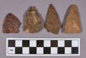 Chipped stone, projectile points, triangular and stemmed, includes jasper