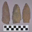 Chipped stone, projectile points, lanceolate and stemmed