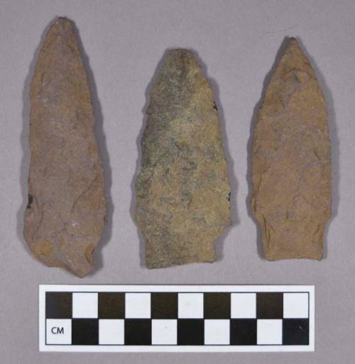 Chipped stone, projectile points, lanceolate and stemmed