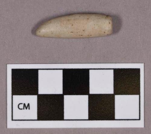 Ground stone, ornament, tooth-shaped stone with grooved end