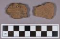 Ceramic, earthenware body sherds, cord-impressed; one sherd is cord-impressed on both surfaces