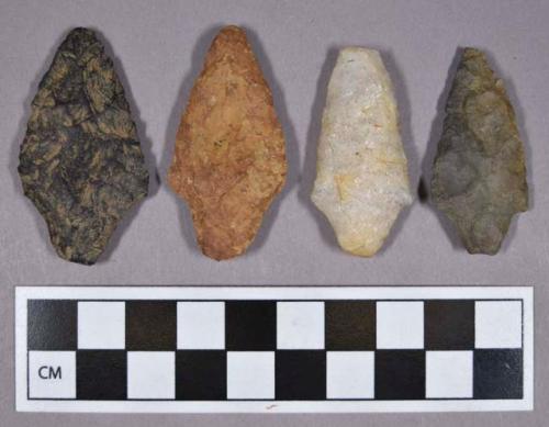 Chipped stone, projectile points, contracting-stemmed