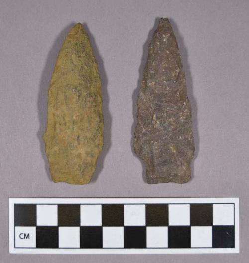 Chipped stone, projectile points, stemmed