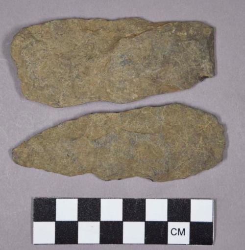 Chipped stone, bifaces, lanceolate bifaces and projectile points