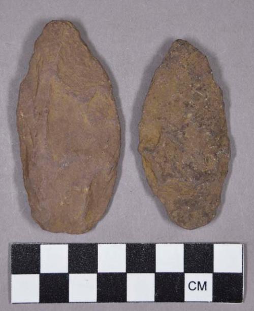 Chipped stone, projectile points, lanceolate and asymmetrial-stemmed