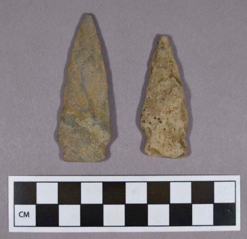 Chipped stone, projectile points, stemmed