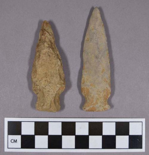 Chipped stone, projectile points, stemmed