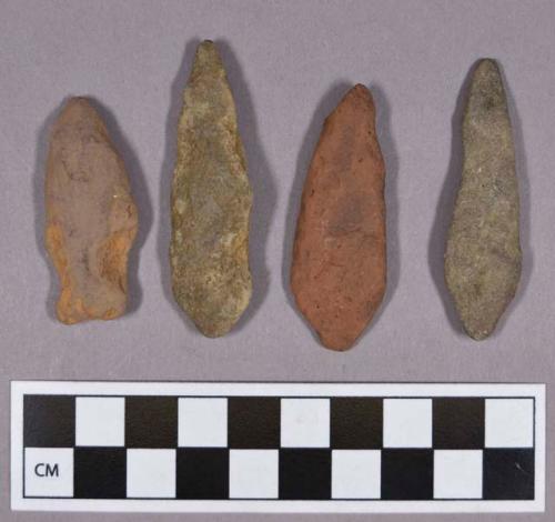 Chipped stone, projectile points, stemmed