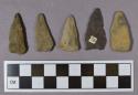 Chipped stone, projectile points, stemmed and triangular