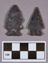 Chipped stone, projectile points, corner-notched
