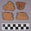 Ceramic, earthenware rim and body sherds, undecorated and cord-impressed, grit-tempered