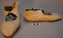 Doe skin moccasins with beaded decoration