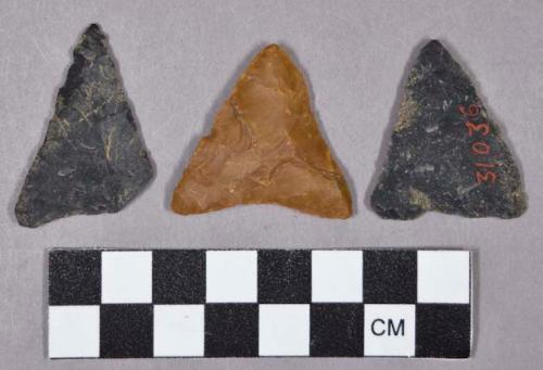 Chipped stone, projectile points, triangular