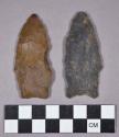 Chipped stone, projectile points, stemmed