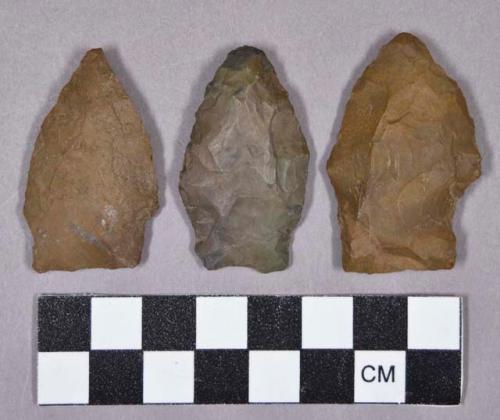 Chipped stone, projectile points, stemmed