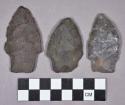 Chipped stone, projectile points, stemmed