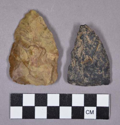 Chipped stone, bifaces, includes triangular