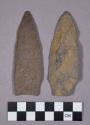 Chipped stone, projectile points, stemmed and lanceolate