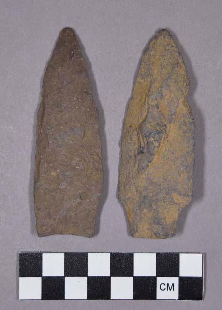 Chipped stone, projectile points, stemmed and lanceolate