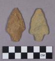 Chipped stone, projectile points, stemmed