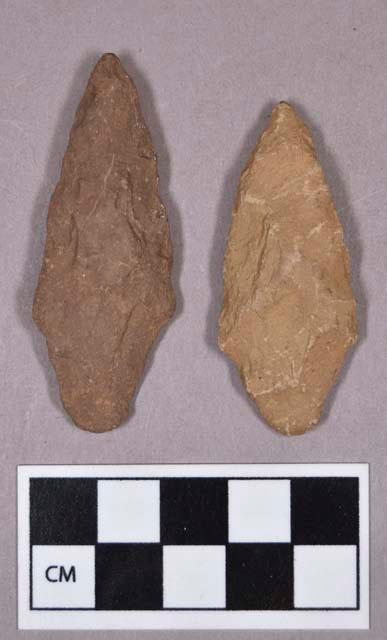 Chipped stone, projectile points, stemmed