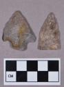Chipped stone, projectile points, stemmed and triangular, includes quartz