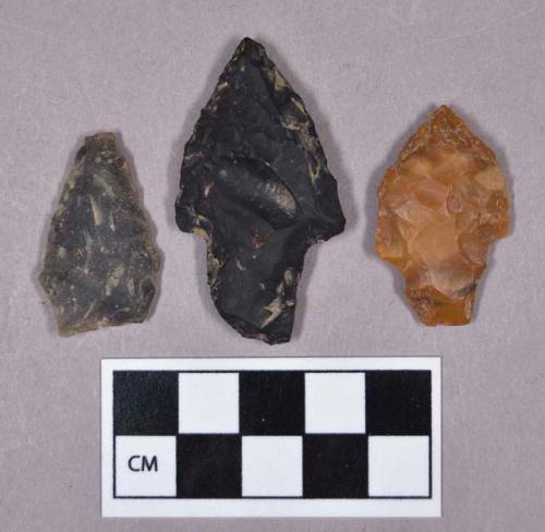 Chipped stone, projectile points, stemmed