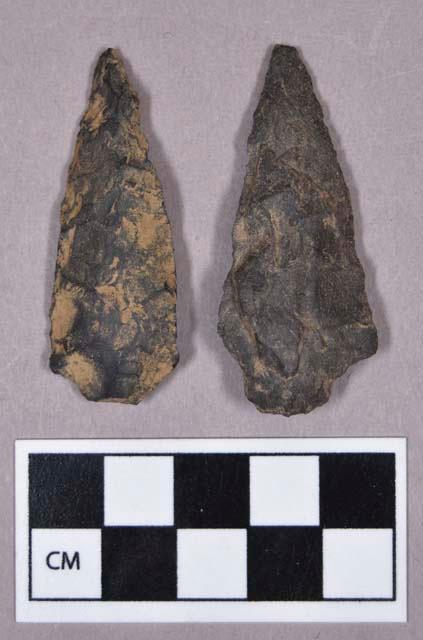 Chipped stone, projectile points, stemmed