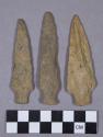 Chipped stone, projectile points, stemmed and side-notched