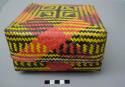 Large single-weave twill-plaited covered basket, "keben"