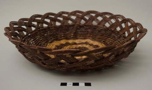 Wicker plaited bowl