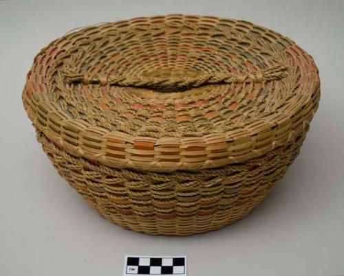 Covered knitting/skein basket