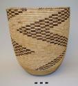 Large oval basket with fret pattern