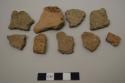 Cord and textile marked potsherds