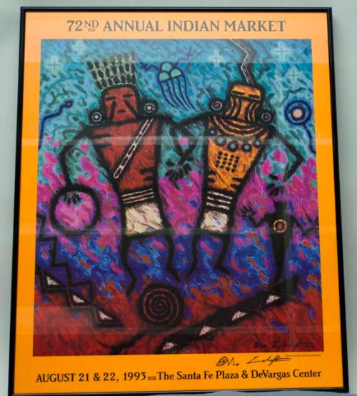 Poster: 72nd Annual Indian Market, August 21 and 22, 1993; "Poem Incarnate" Dan Lomahaftewa, signed